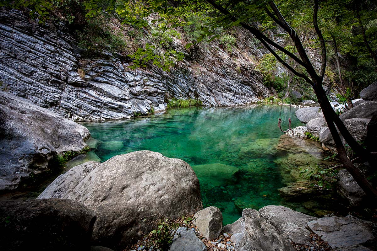 acqua verde in un torrente