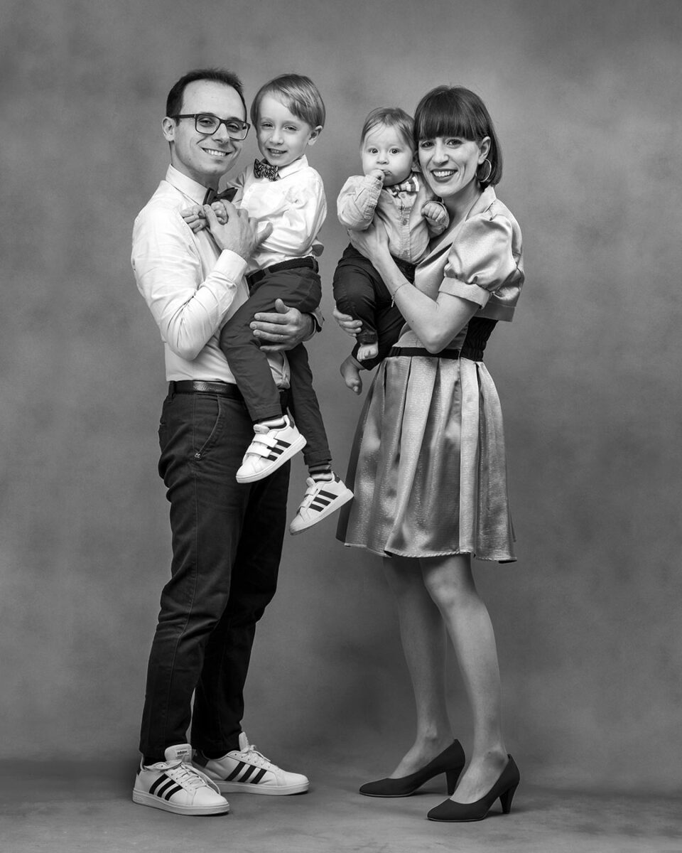 Foto di famiglia in bianco e nero